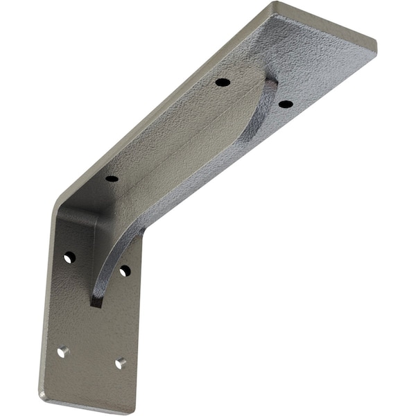 Ekena Millwork Embrey Steel Bracket, Hammered Silver 2"W x 8"D x 4 1/4"H BKTM02X08X04EBHSV - main